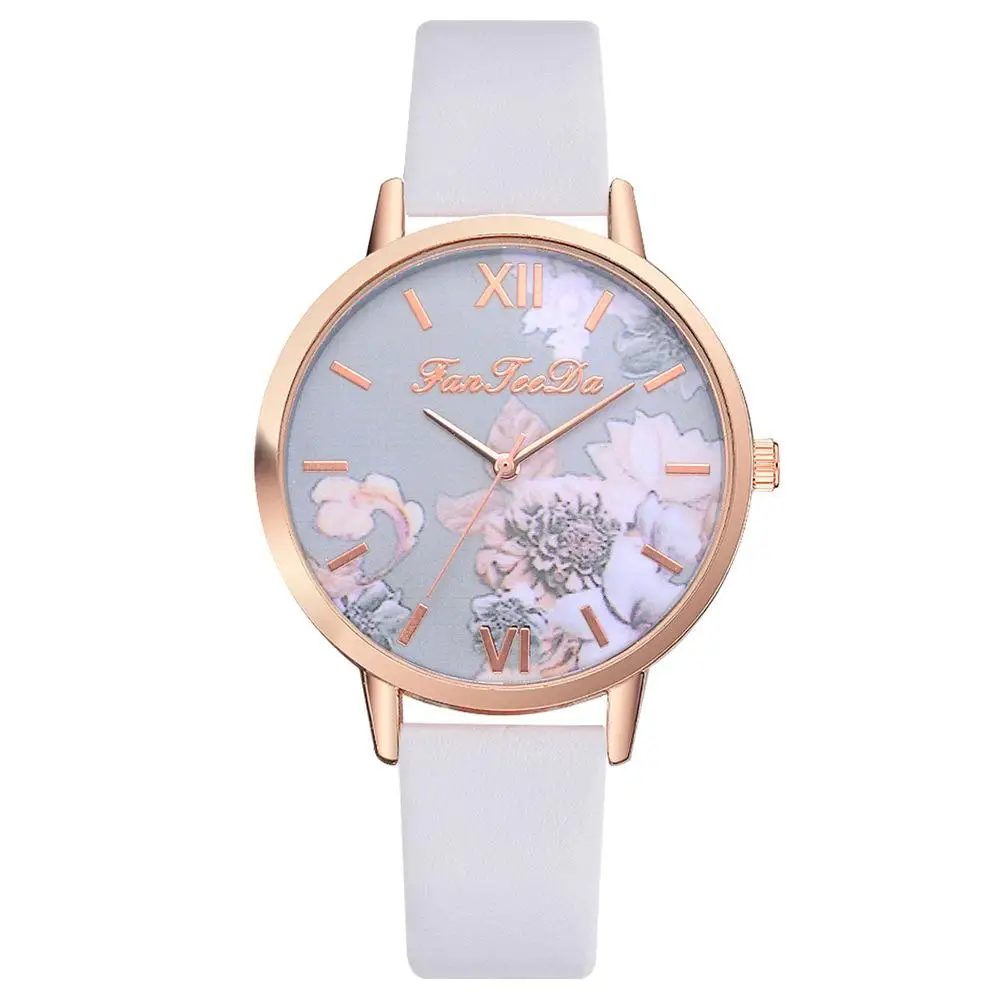 Top Trends: Retro Rose Flower Dial Design Ladies Watches Women Fashion Luxury Dress Watch 2020 New Casual Woman Quartz Leather Clock Shoppable Styles