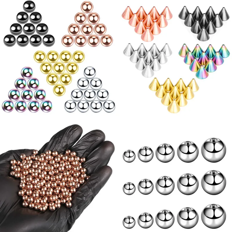 Top Trends: 10PCS Stainless Steel Screw Replacement Piercing Ball Lot 1l4G Labret Eyebrow Piercing Ball Bulk DIY Piercing Jewelry Making Set Shoppable Styles