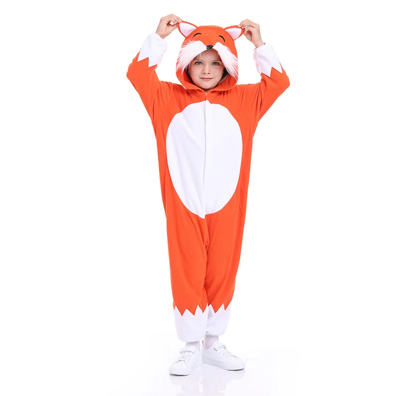 Top Trends: Fox Animal Pajamas Kids Fox Jumpsuit Onesies Halloween Carnival Animal Outfit Fancy Dress Children Baby Cartoon Anime Costume Shoppable Styles