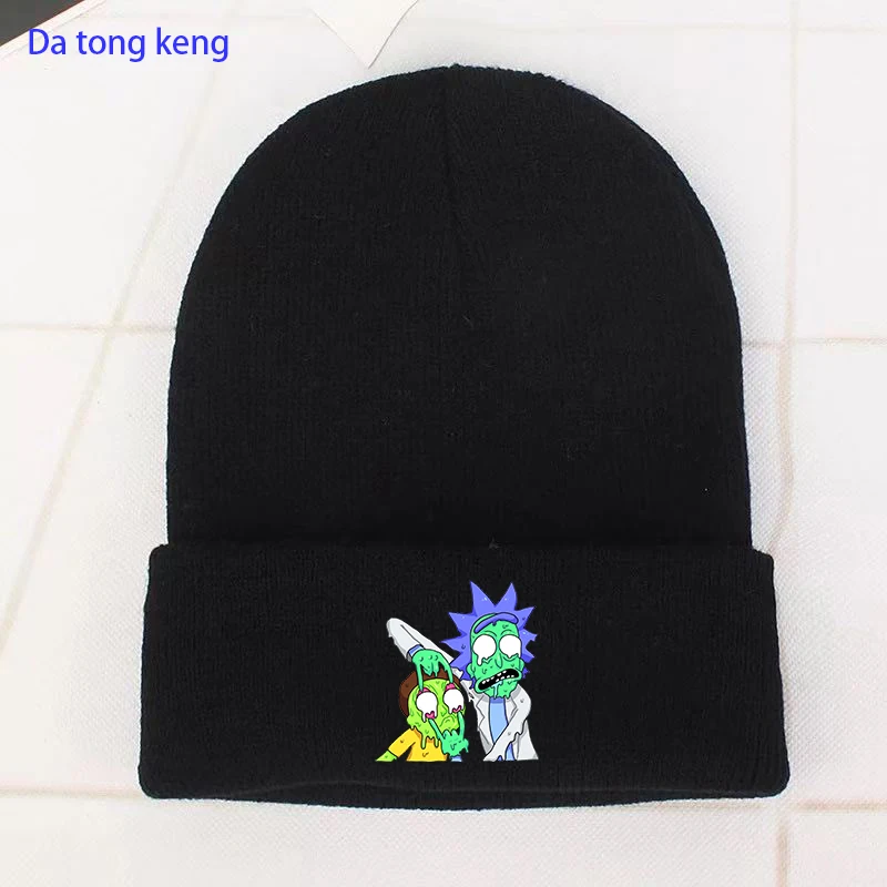 Top Trends: Anime Cotton Casual Beanies For Men Women Knitted Winter Hat Solid Hip-hop Skullies Bonnet Unisex Cap Shoppable Styles