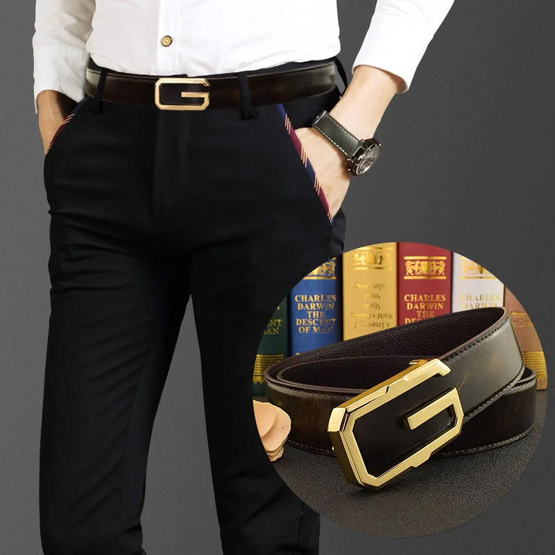 Top Trends: Fashion G Belt Men&#039;s Designer Popular Luxury Designer Belt Leather Sliding Buckle Brown Belt High Quality Shoppable Styles