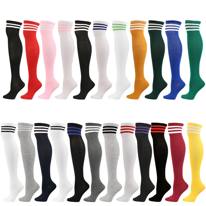 Top Trends: Classic Wild Stripes Fashion Three Bars Knee Socks Dance Pantyhose Stockings Breathable College Style High-Top Women's Socks Shoppable Styles