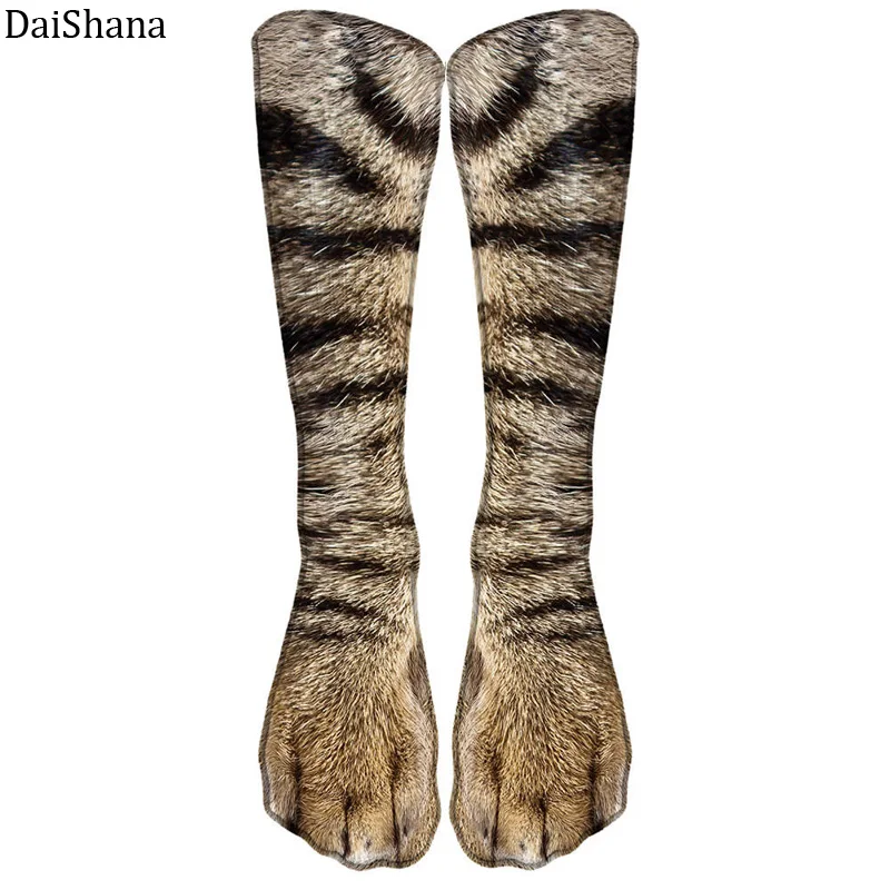 Top Trends: Hot Sales Unisex Sock Animal Paw Pattern 3D Print Long Socks Cat Zebra Leopard Pig Duck Paw Elastic Breathable Socks Funny Sock Shoppable Styles