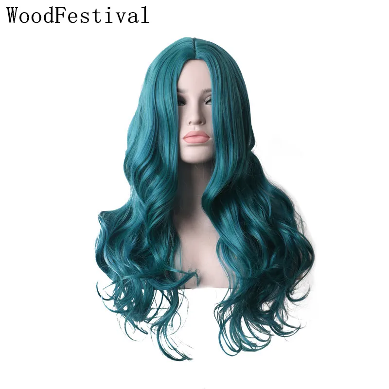 Top Trends: WoodFestival Synthetic Hair Wigs For Women Cosplay Wig Long Purple Blue Pink Red Green Brown Blonde Gray Black Rainbow Ombre Shoppable Styles