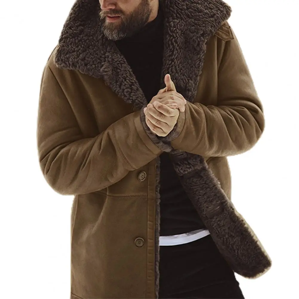 Top Trends: Men's Winter Thick Warm Coat Sheepskin Jacket Long Sleeve Fur Wool Lined Mountain Faux Lamb Loose Male Coat Chaquetas Hombre Shoppable Styles