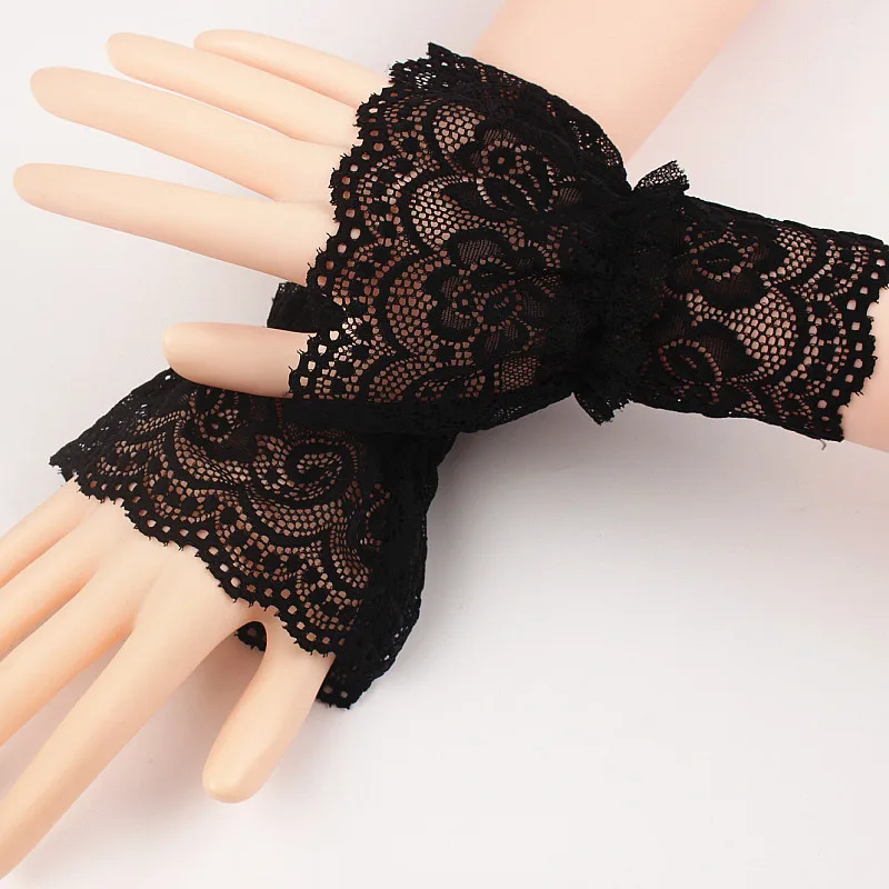 Top Trends: Detachable Cuffs Lace Ruffles Elbow Sleeve Cuff Fake Sleeve Arm Cover Scar Cover Gloves Sun Protection Female Transparent Cuffs Shoppable Styles - Image 6