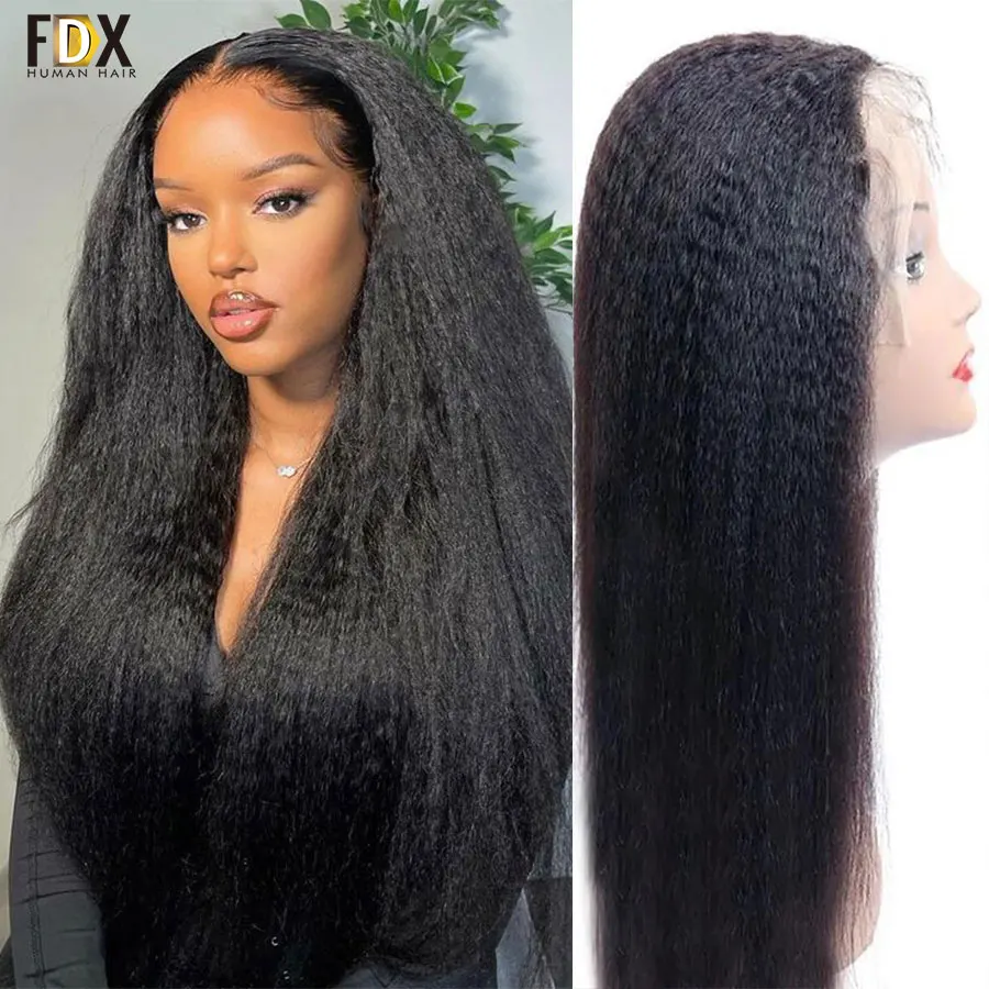 Top Trends: Kinky Straight Wig 13x6 HD Lace Frontal Wigs For Women Brazilian 13x4 Lace Front Human Hair Wigs Yaki Straight Wig PrePlucked Shoppable Styles