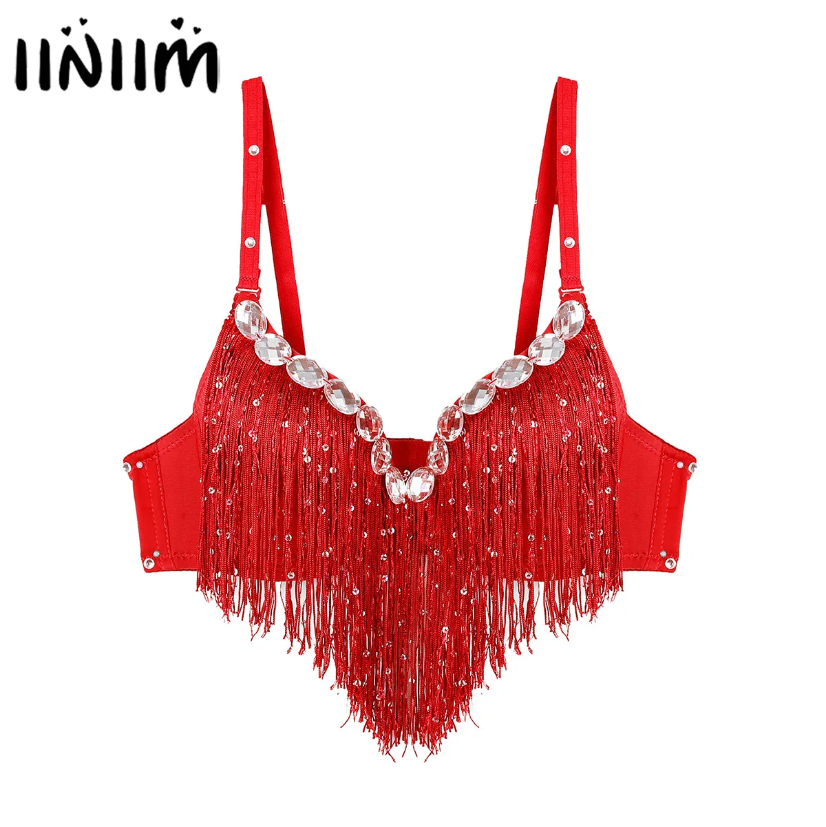 Top Trends: Womens Adult Belly Dancewear Clubwear Push-Up Bra Latin Sequin Tassel Rhinestone Bra Tops Hot Party Club Performance Costume Shoppable Styles