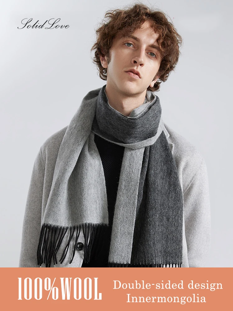 Top Trends: 2023 Wool Scarf Men Plaid Double Sided Scarves Warm Winter Men Scarf Houndstooth Comfortable Winter Scarves Man Mongolia Lamboo Shoppable Styles