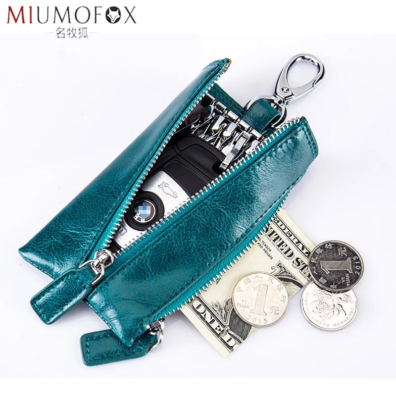 Top Trends: Fashion New Genuine Leather Men Key Holder Housekeeper Keys Organizer Women Coin Purse Zipper Car Key Case Coins Pouch Cover Bag Shoppable Styles