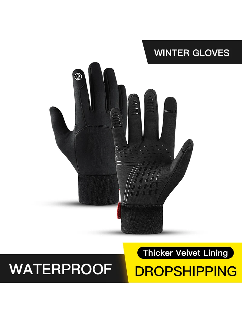 Top Trends: Hot Sale Winter Outdoor Sports Running Glove Warm Touch Screen Gym Fitness Full Finger Gloves For Men Women Knitted Magic Gloves Shoppable Styles