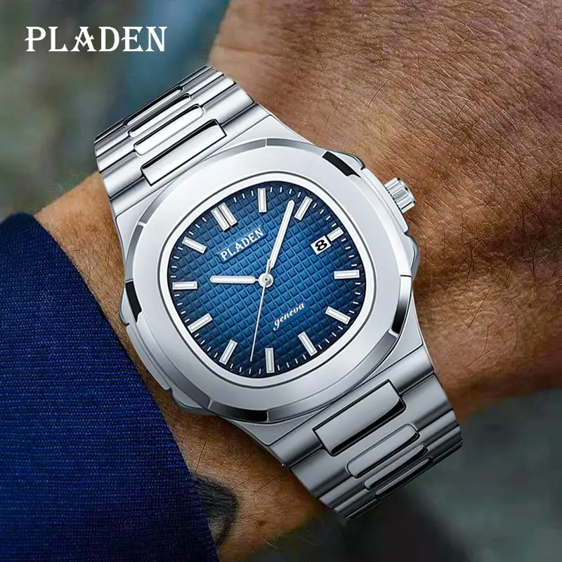 Top Trends: PLADEN New Business Men Watch Luxury Fashion Luminous Quartz Wristwatch Male Stainless Steel Waterproof Calendar Watches For Men Shoppable Styles