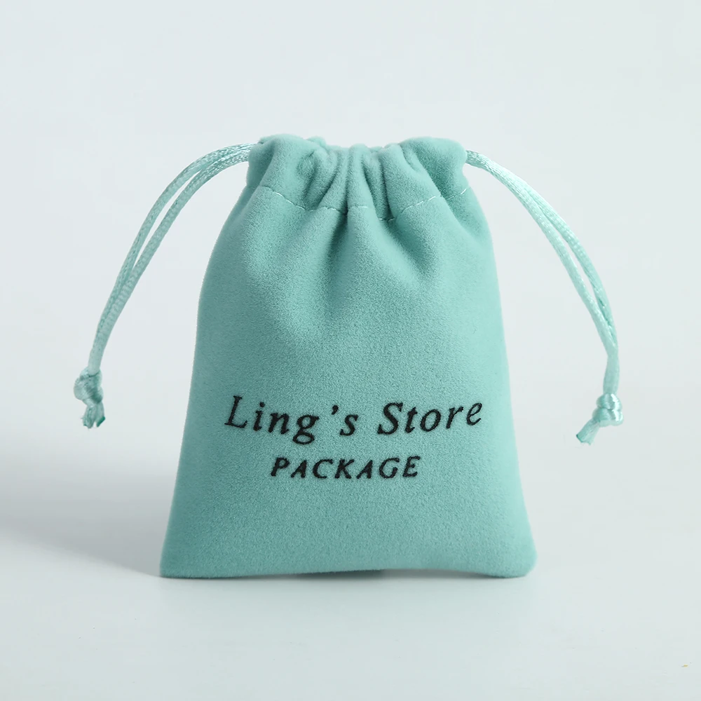 Top Trends: 100pcs Custom Logo Jewelry Organizer Packaging Pouches Small Velvet Drawstring Gift Bag Wedding Favors Christmas Party Candy Bag Shoppable Styles