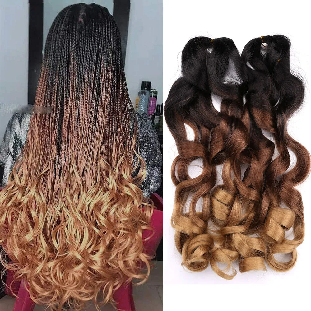 Top Trends: Synthetic Loose Wave Braiding Hair Extensions Spiral Curls Crochet Hair Pre Stretched French Curls Ombre Braids Hair For Women Shoppable Styles