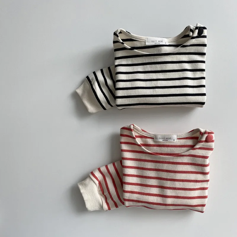 Top Trends: Autumn Baby Girl Striped T Shirts Cotton Long Sleeve Tops For Boys Infant Clothes Kids Loose Sweatshirt Baby Casual Pullover Shoppable Styles - Image 4