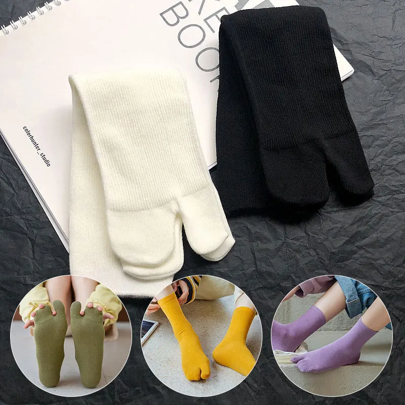 Top Trends: 1Pair Sandal Socks Tabi Socks Flip Flop Split Toe Solid Color Long Kimono Two-Toed Unisex Shoppable Styles