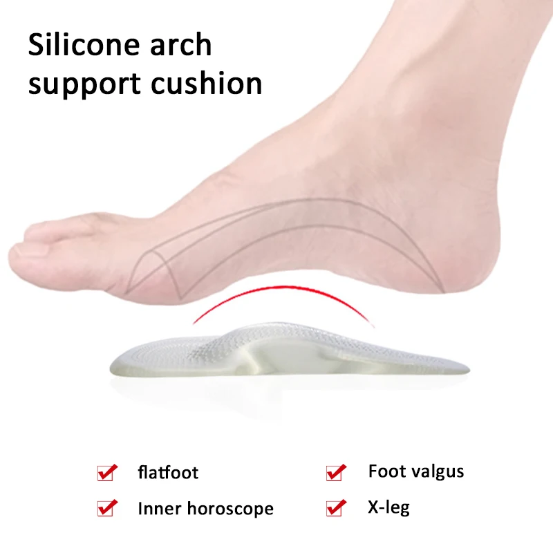 Top Trends: Gel Forefoot Insole Shoes Pads Orthotic Professional Arch Support Insole Flat Foot Flatfoot Corrector Shoe Cushion Insert Silico Shoppable Styles