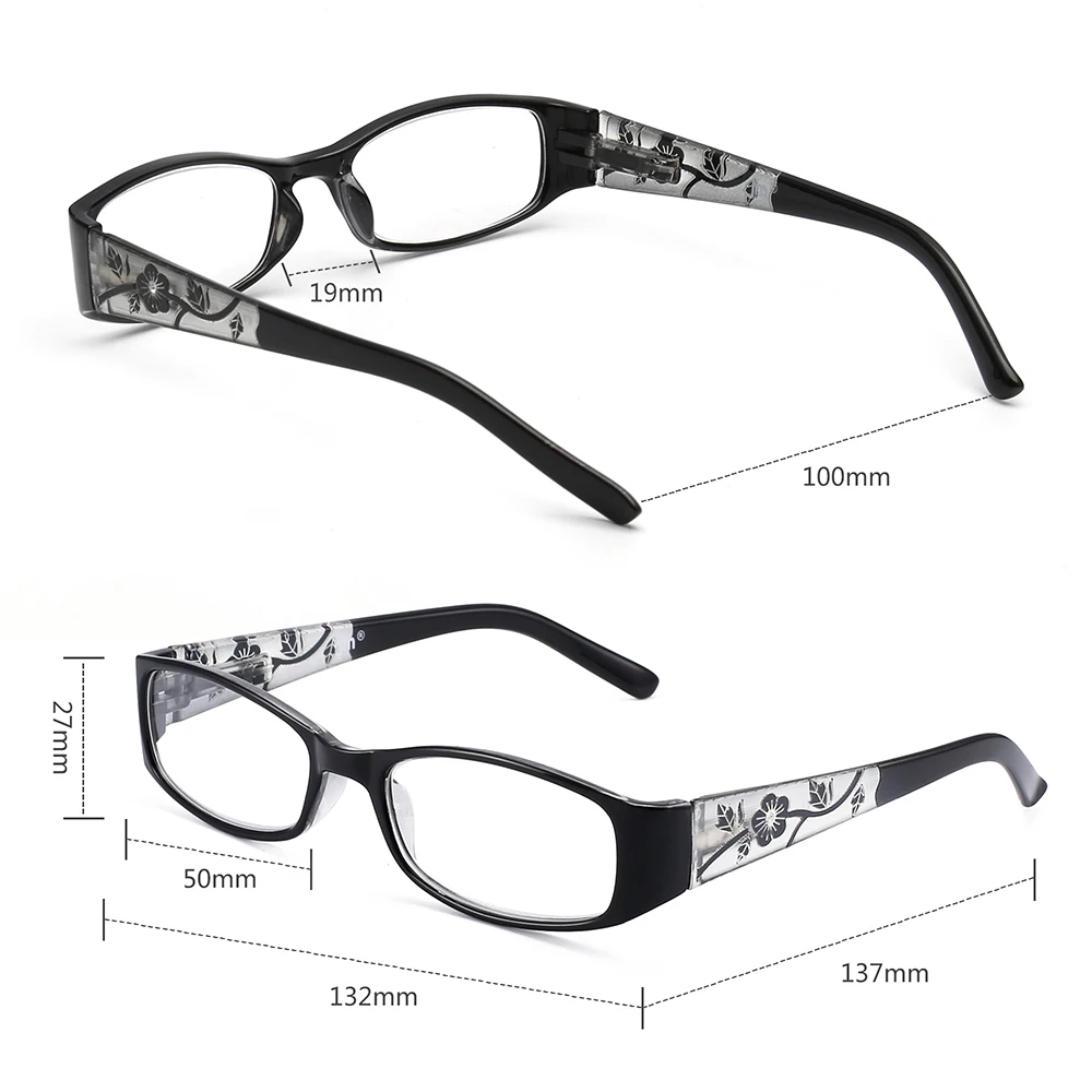 Top Trends: JM Vintage Spring Hinge Square Reading Glasses Women Thicken Arm Vintage Magnifier Presbyopic Diopter Glasses Shoppable Styles - Image 6