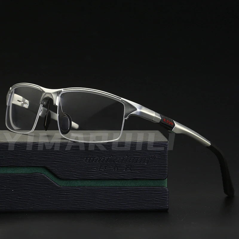 Top Trends: YIMARUILI Half-Frame Sports Glasses Frame Ultra-Light Aluminum-Magnesium Material Optical Prescription Glasses Frame Men Y3121 Shoppable Styles