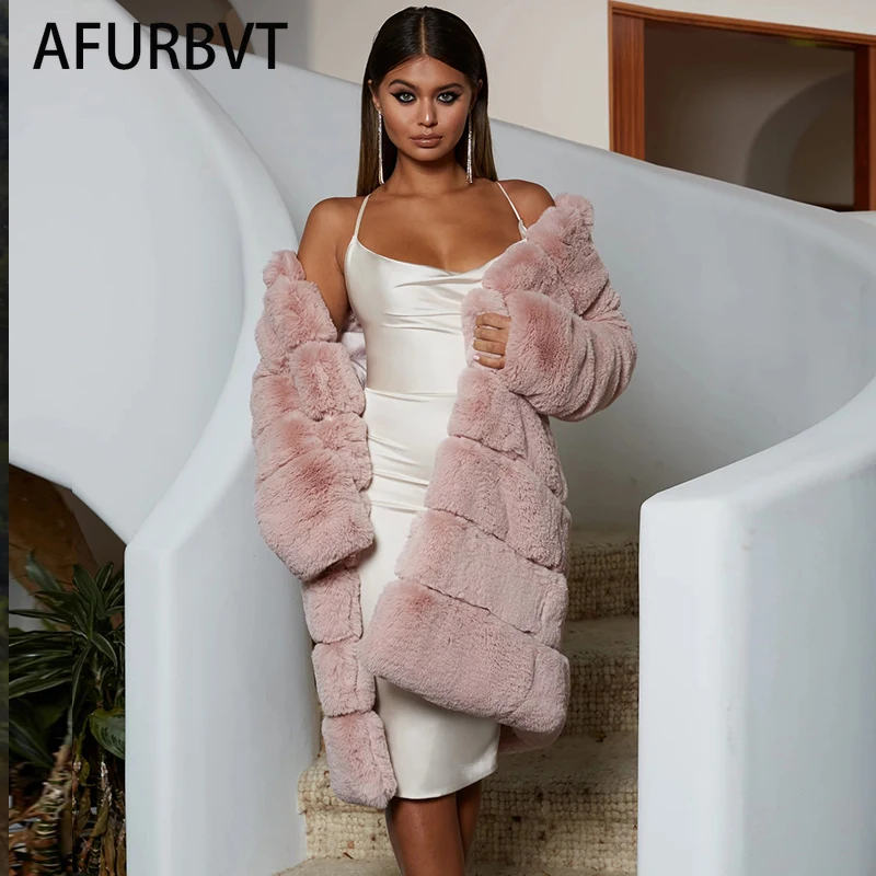 Top Trends: 2022 Hot Sale Warm Winter Overcoat Fashion Fox Fur Coat Large Size Women's Faux Fur Coat Women Pink Black 6XL Shoppable Styles