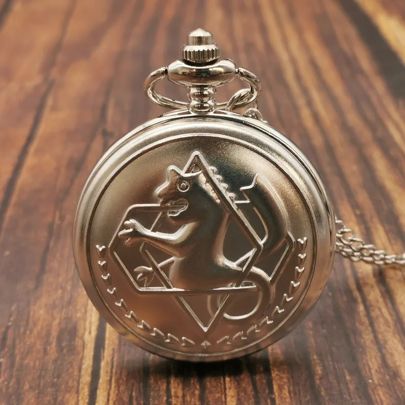 Top Trends: New Creativity Design Classic Matte Shilver Full Metal Alchemist Dull Polish Pocket Watch Men's Quartz Watch Fob Watch TD2014 Shoppable Styles