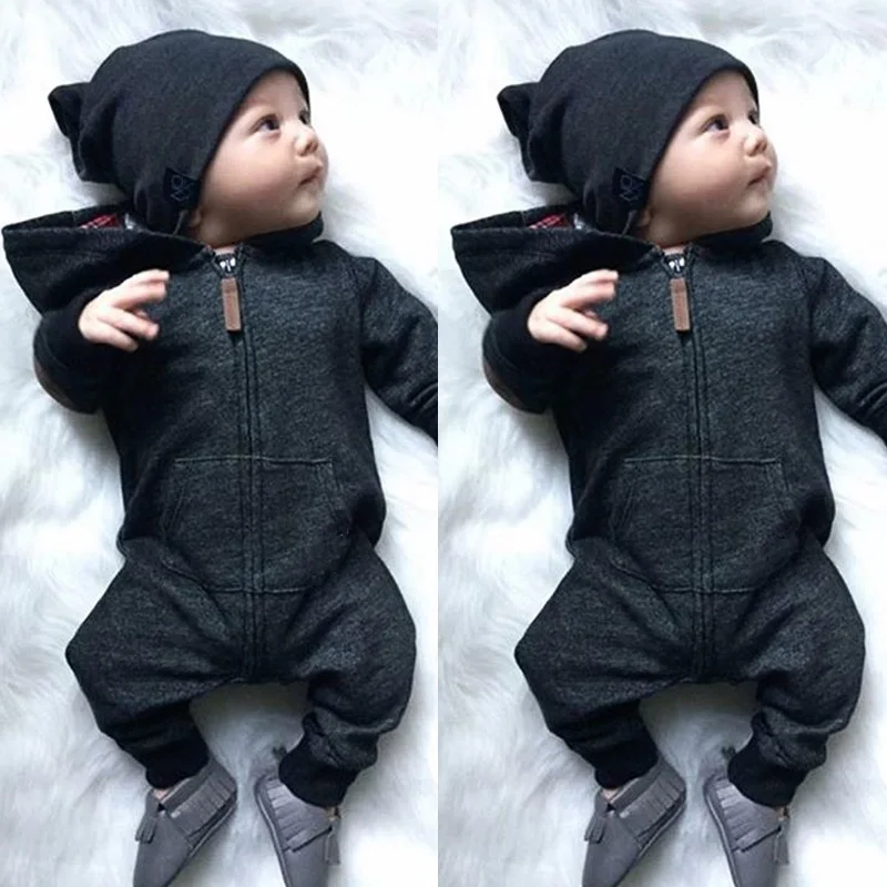 Top Trends: Baby Boy Girl Infant Warm Romper Jumpsuit Kids Cotton Long Sleeve Hooded Zipper Clothes One-pieces 0-24M Shoppable Styles