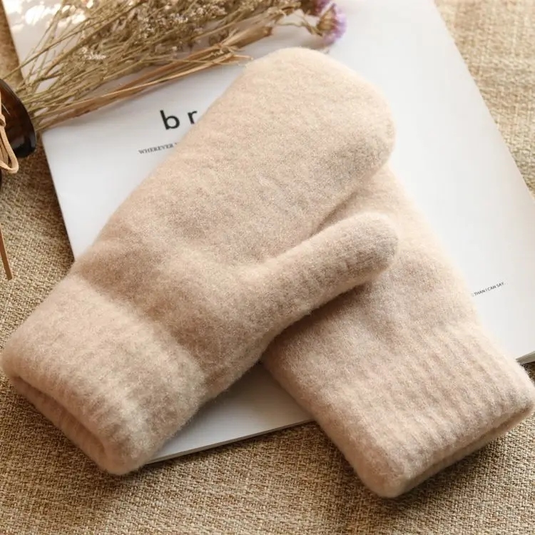 Top Trends: Winter Women&#039;s Models Plus Velvet Thickened Cold-proof Knitted Gloves Women Autumn And Winter Cycling Double-layer Warm Gloves Shoppable Styles