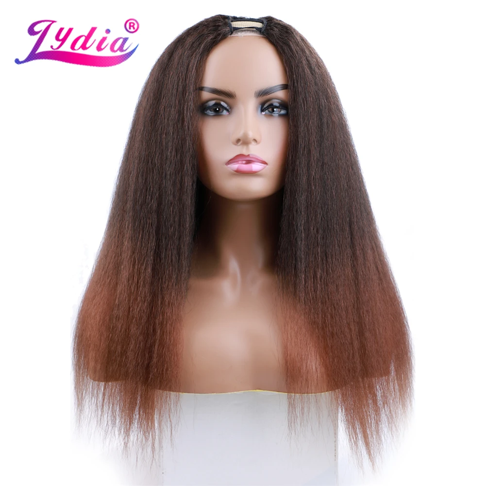 Top Trends: Lydia Afro Kinky Straight U Part Mixed Color Brown Bug Red Hair Wig Heat Resistant Synthetic 20 Inch Daily Wigs For Women Shoppable Styles