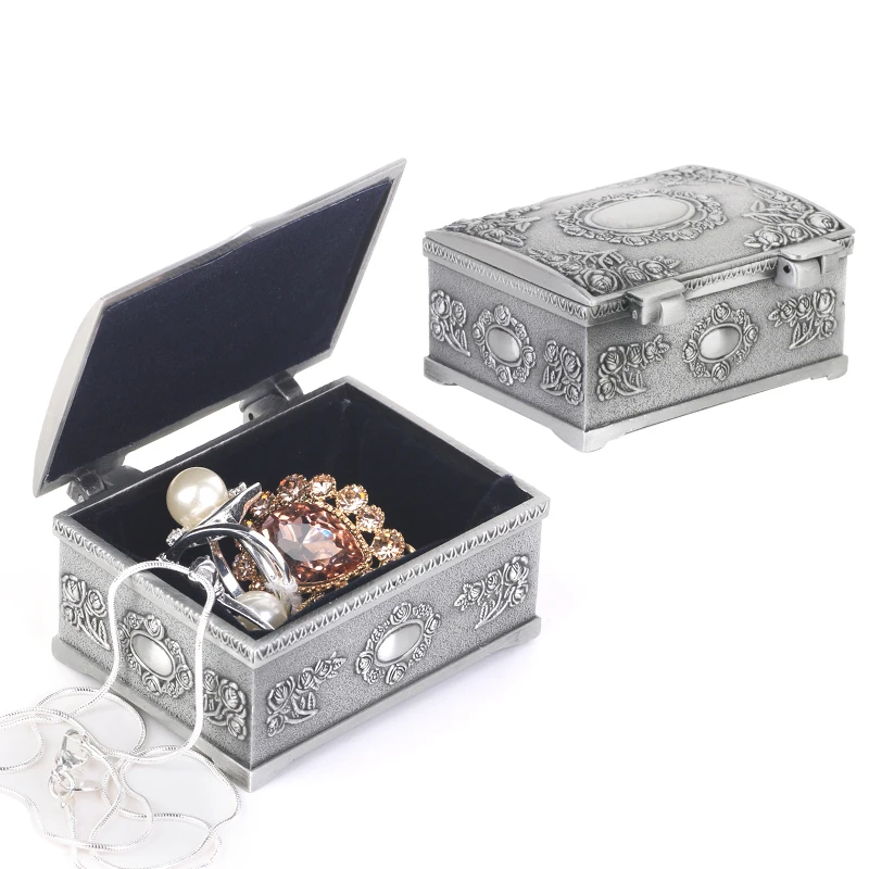 Top Trends: Stylish Fashion Treasure Chests Shape Tin Jewelry Ring Box Gift Case Antique Crystal Candy Storage Organizer Trinket Box Shoppable Styles