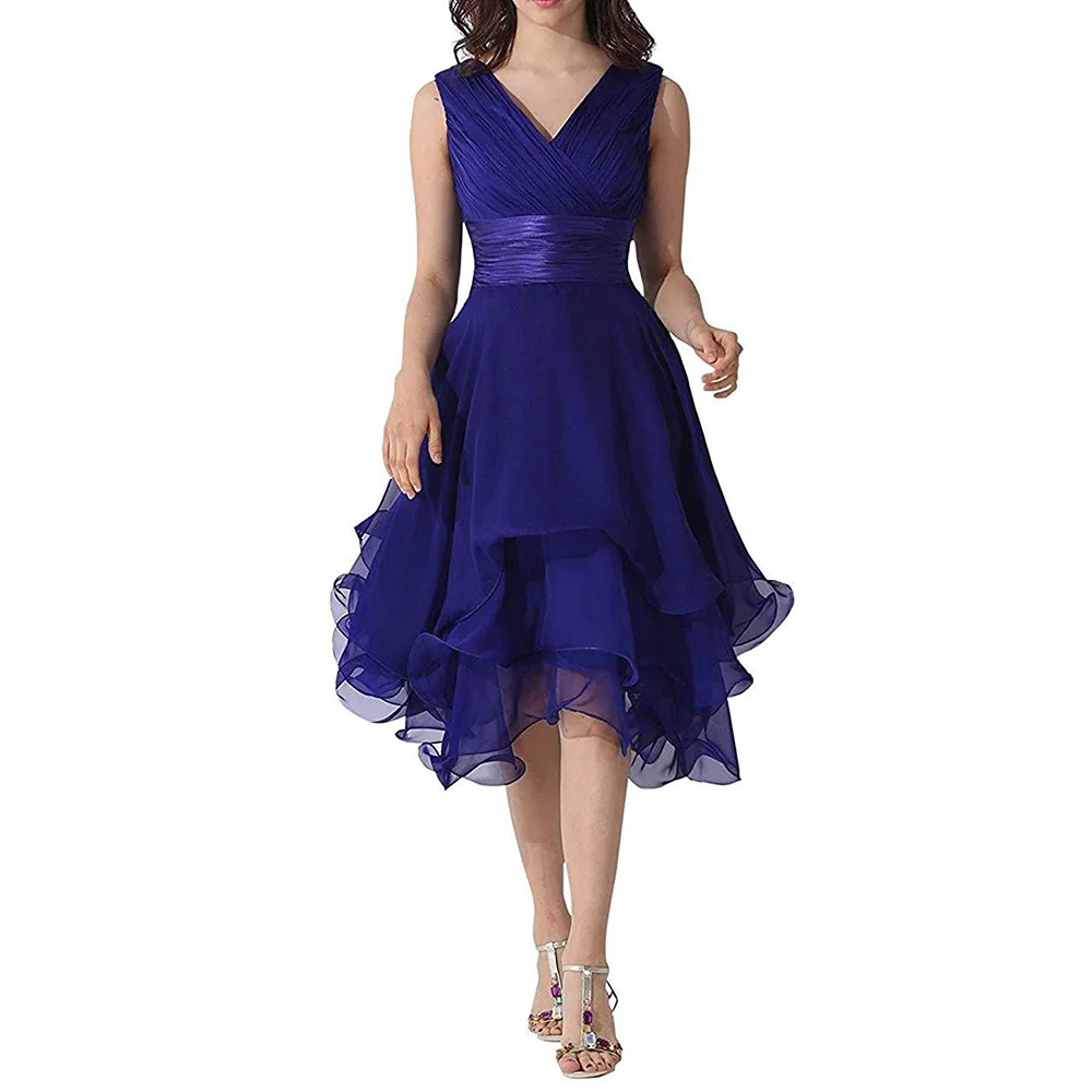 Top Trends: Tulle A Line V Neck Pleat Knee Length Wedding Party Prom Bridesmaid Dresses Evening Cocktail Homecoming Birthday Zipper Back Shoppable Styles