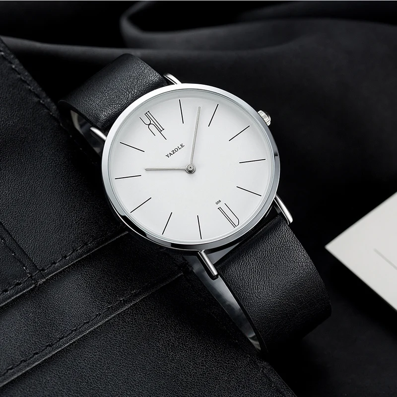 Top Trends: Simple Men's Watches Genuin Leather Bussiness Quartz Men Watch Waterproof Black White Dail Quartz Watch For Men Drop Shipping Shoppable Styles - Image 4