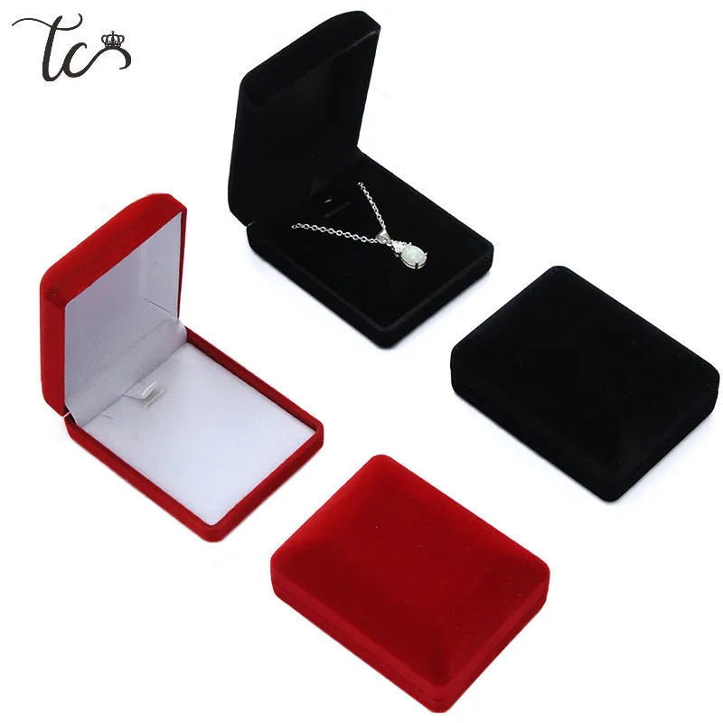 Top Trends: Velvet Pendant Box Necklace Box Earrings Organizer Jewelry Packaging Container Boxes For Packaging Trinket Box Shoppable Styles