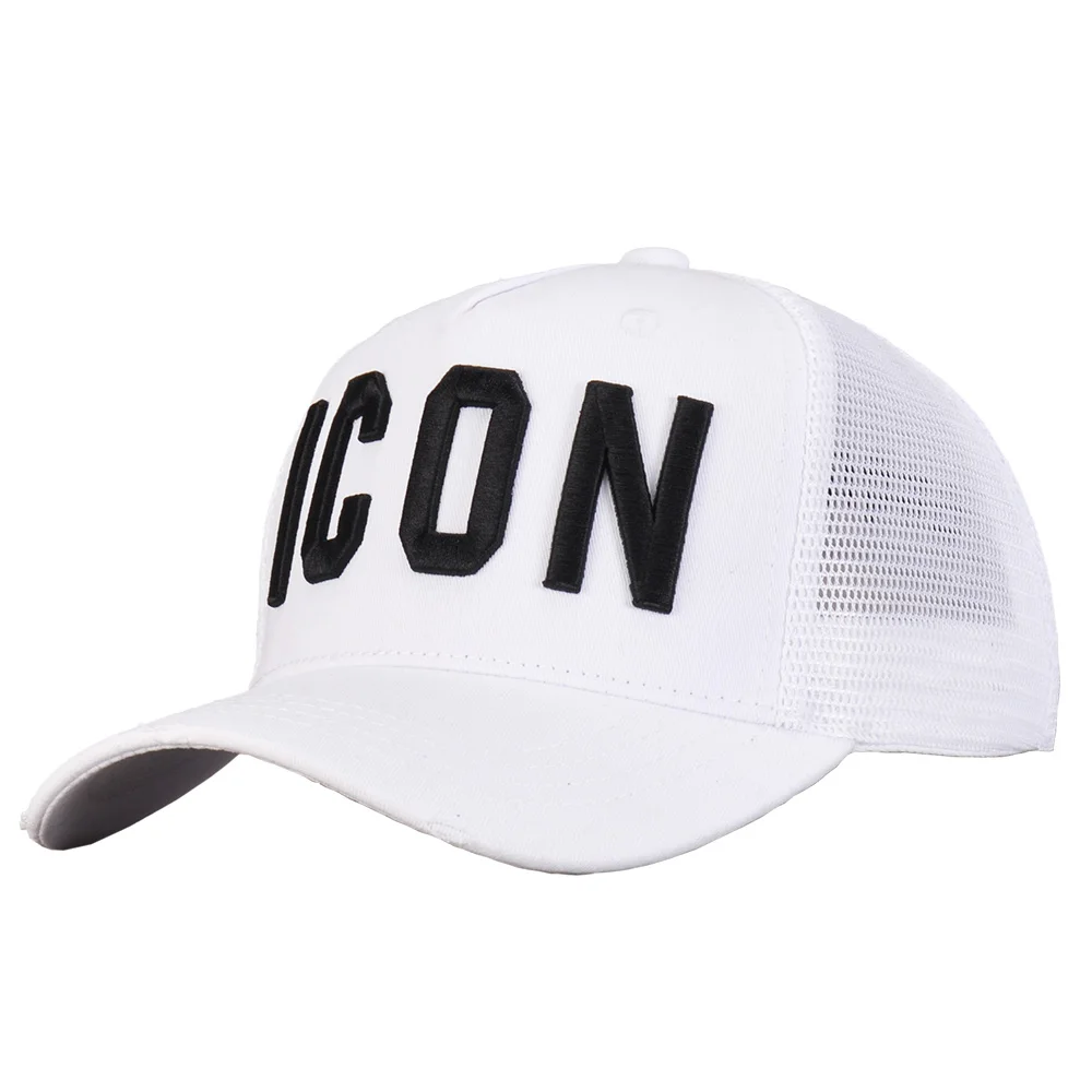 Top Trends: DSQICOND2 Summer Mesh Cap Embroidery ICON Letters Cotton Baseball Caps High Quality Cap Men Women Trucker Cap White Cap Dad Hat Shoppable Styles