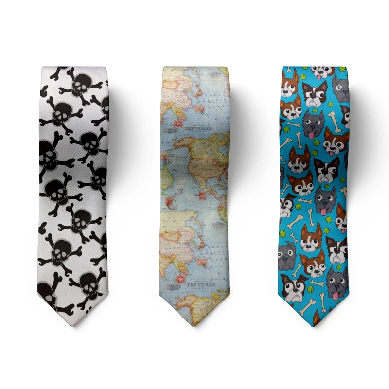 Top Trends: New Fashion Skull Punk Trend Men&#039;s Tie Novelty 8cm Slim Casual Dog Nylon Men&#039;s Tie Party Wedding Party Accessories Tie Cravatta Shoppable Styles