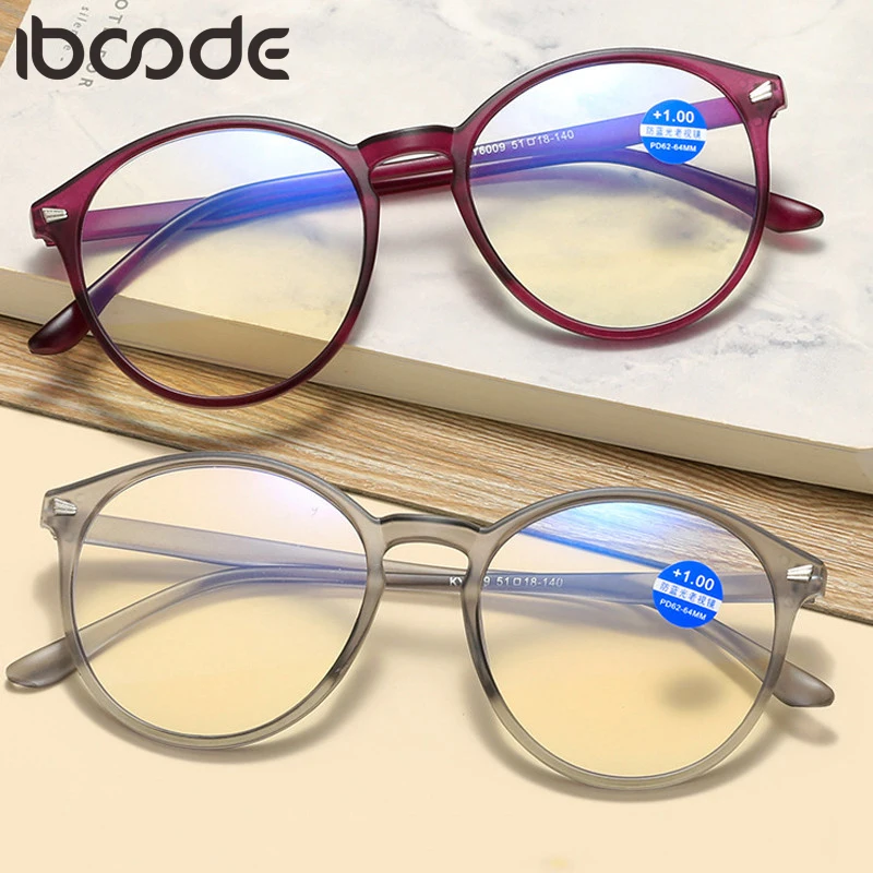 Top Trends: Iboode TR90 Ultralight Women Men Reading Glasses Retro Anti Blue Light Clear Lens Presbyopic Eyeglasses + 1.0 1.5 2.0 3.0 3.5 4.0 Shoppable Styles