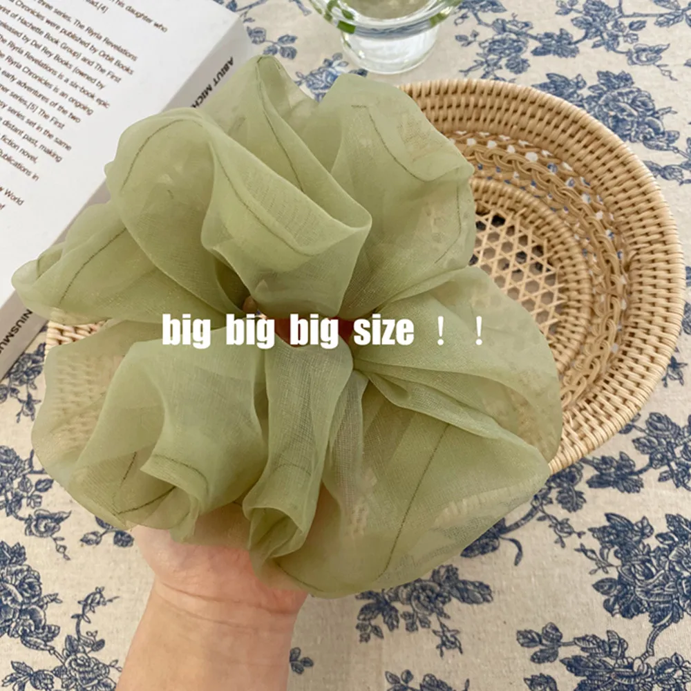 Top Trends: 2020Korean Big Size Organza Hair Scrunchies For Women Elastic Hair Bands Girl Headwear Ponytail Holder Hair Tie Hair Accessories Shoppable Styles - Image 6