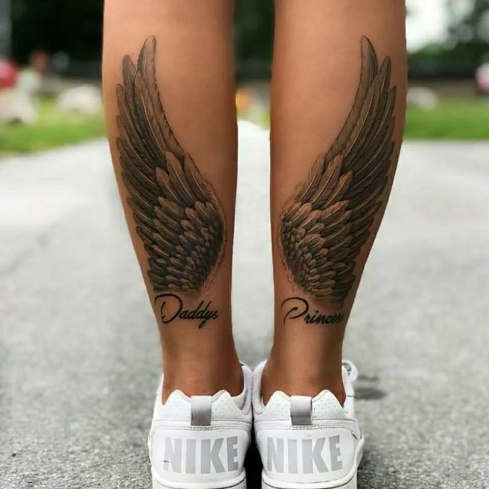 Top Trends: 2PCS The Angel's Wing Temporary Tattoo Stickers For Men Women Leg Arm Body Art Temporary Tattos Waterproof Flash Decals Tatoos Shoppable Styles