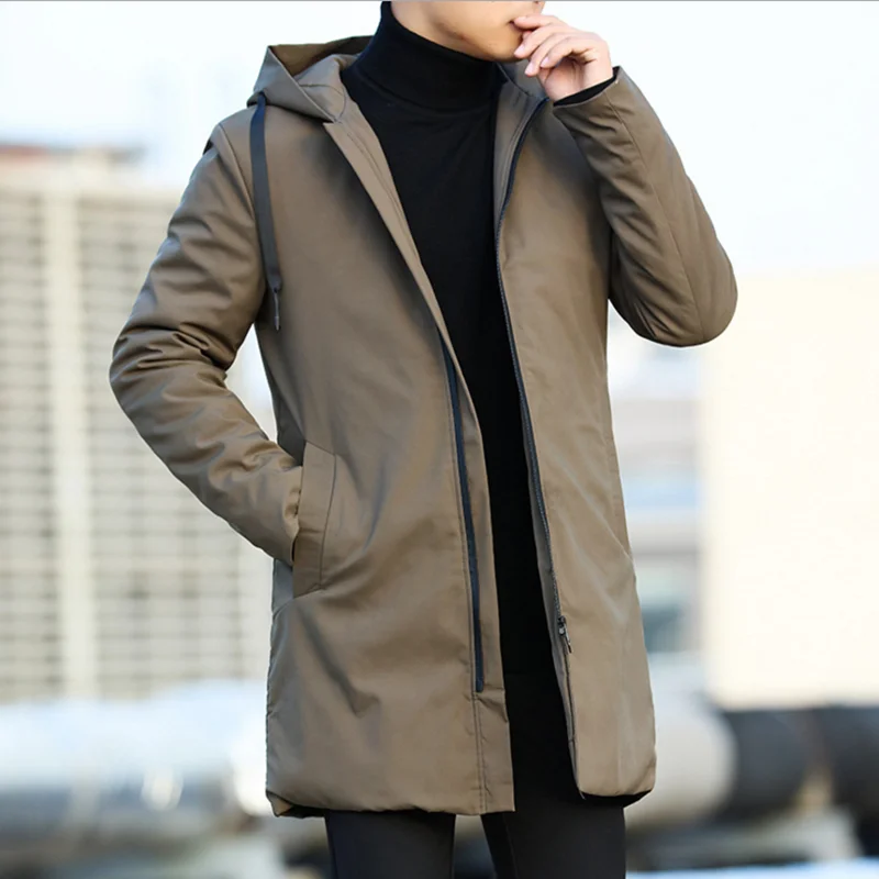 Top Trends: Winter Jacket Men Hooded Warm Male Korean Parka Hombre Long Jacket Coat Cashmere Mens Windbreaker Parkas Cotton Youth Clothing Shoppable Styles