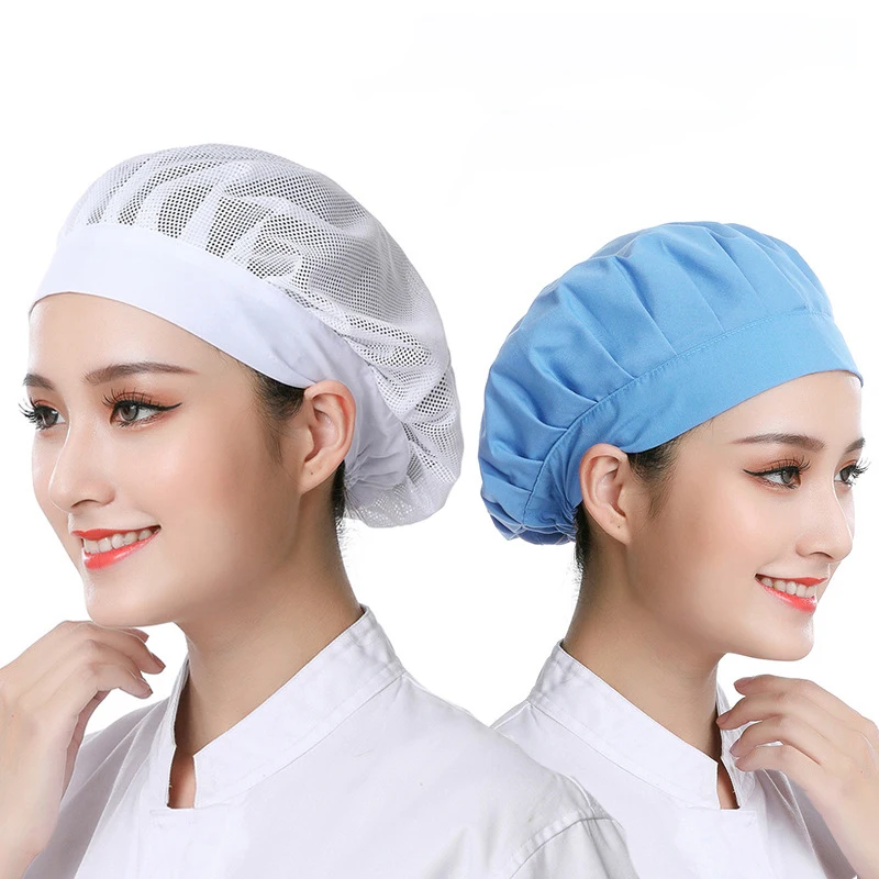 Top Trends: 4Colors Kitchen Chef Hat Work Cap Waiter Hat Hygienic Food Dustproof Stuff Mesh Hat Beverage Cap Kitchen & Home Accessories Shoppable Styles