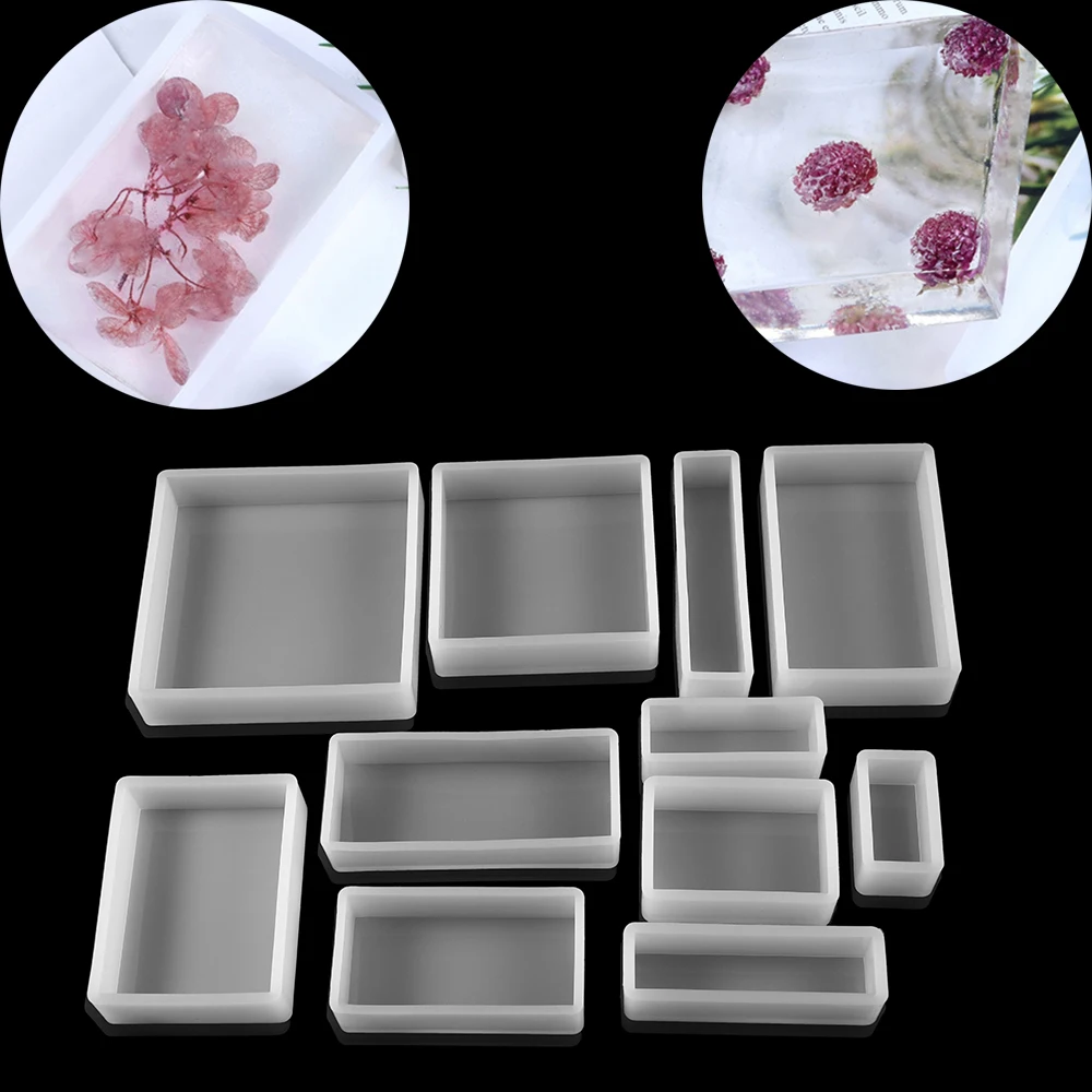 Top Trends: Square Rectangle Epoxy Resin Molds Real Dried Plants Flower Insect Specimen For Resin Epoxy Mold Silicone Jewelry Crafts Making Shoppable Styles