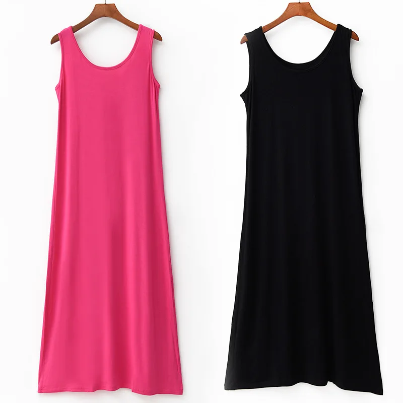 Top Trends: Plus Size 6XL Sexy Modal Lingerie Nightdress Women Casual Sleepwear Long Nightgown Nightie Sleeveless Summer Loose Home Dress Shoppable Styles