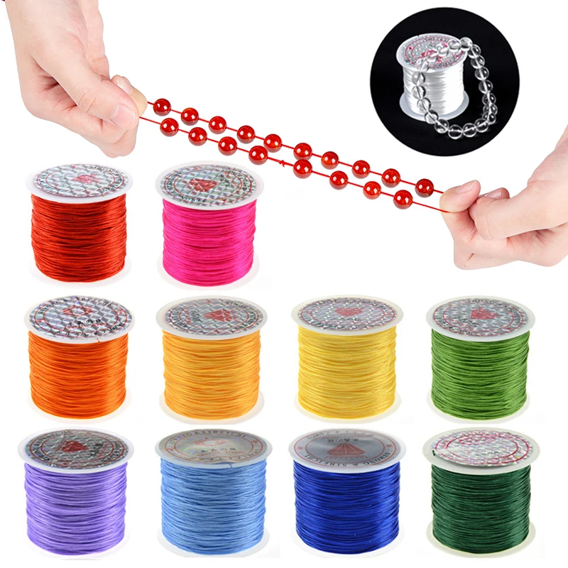 Top Trends: 0.5-1mm DIY Crystal Beading Stretch Cord For Jewelry Making Strong Elastic Thread Rope Beaded Bracelet String Line Accessories Shoppable Styles