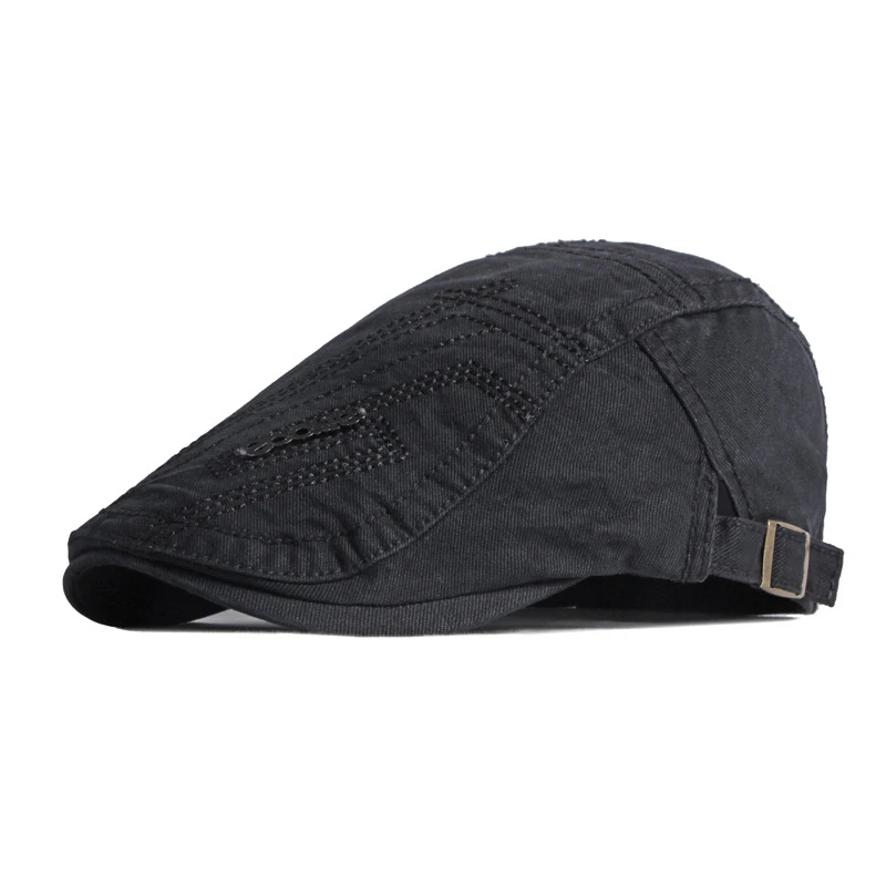 Top Trends: NEW Cotton Beret Hats For Men Spring Summer Herringbone Newsboy Cap Solid Flat Peaked Cap Women Painter Hat Sports Metal Letters Shoppable Styles