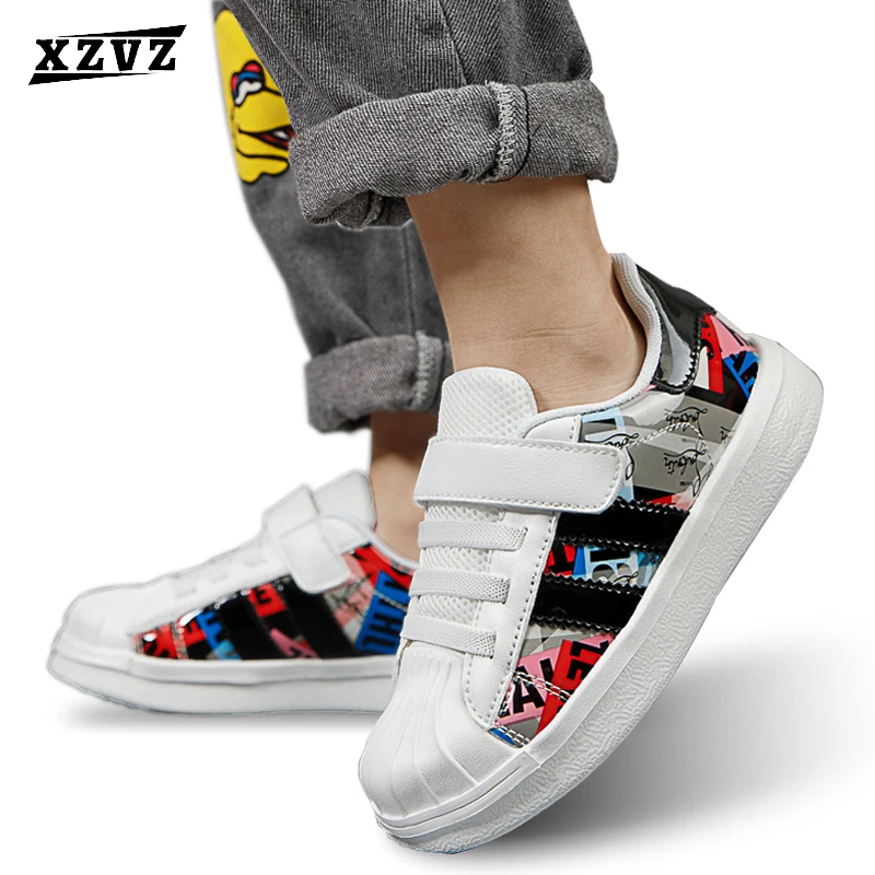 Top Trends: XZVZ Kids Sneakers Lightweight Children&#039;s Shoes MD Shock Absorption Non-slip Sole Casual Shoes PU Leather Upper Boys Sneakers Shoppable Styles