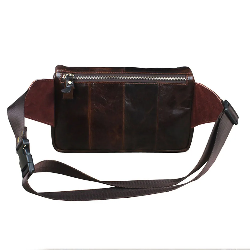 Top Trends: High Quality Real Cowhide Hip Fanny Belt Pack Pouch Single Shoulder Cross Body Bags Men Genuine Leather Bum Waist Chest Bags Shoppable Styles - Image 2