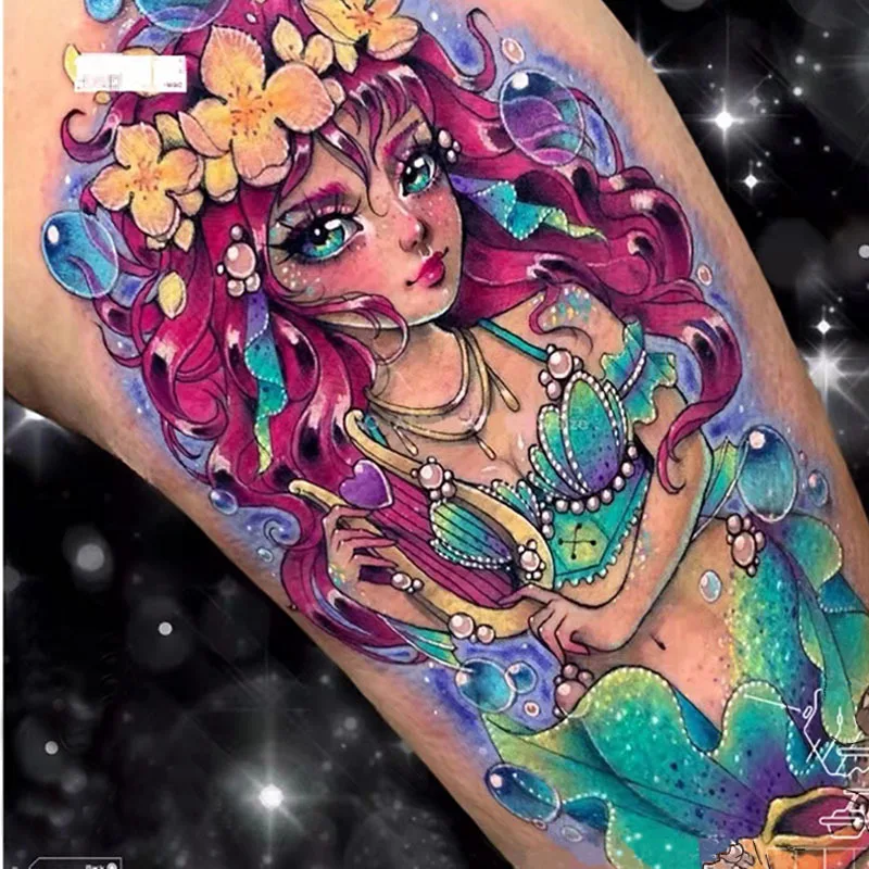 Top Trends: Anime Fake Tattoo Sticker Waterproof Temporary Sailor Moon Mermaid Flower Arm For Woman 18 Body Transfer Art Water Japanese Cute Shoppable Styles