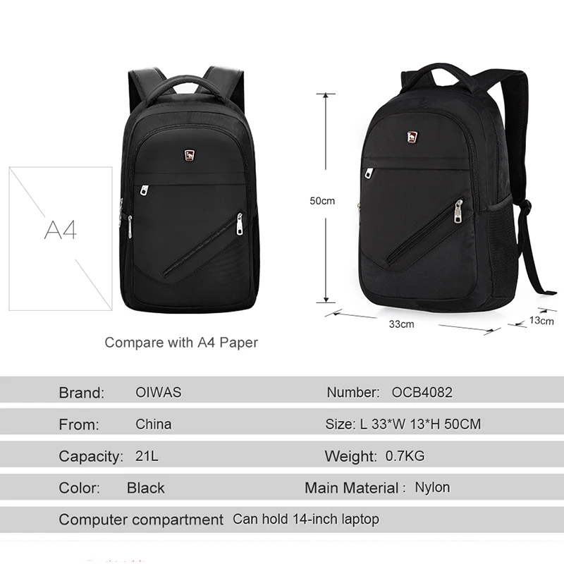 Top Trends: OIWAS Multifunction Backpack Men Women's Casual Business Backpacks 15.6 Inch Computer Bag Travel Bag Middle School Students Bag Shoppable Styles - Image 2