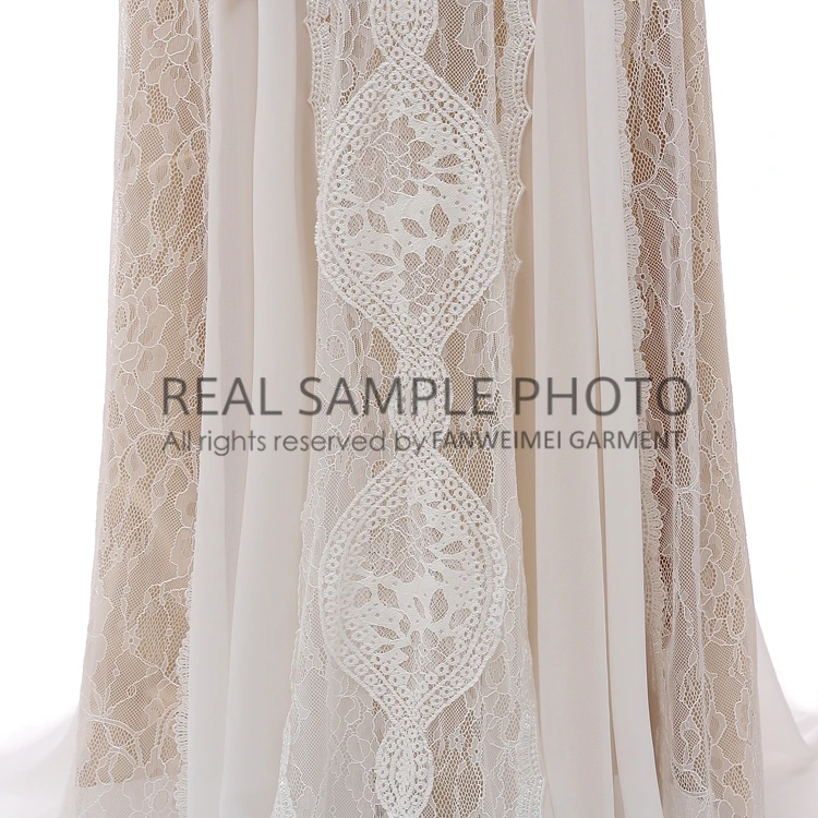 Top Trends: Factory Price 100 % Real Sample Photo Long Sleeve Backless O-Neck Lace Boho Bohemian Beach Wedding Dress Bridal Gown Shoppable Styles - Image 4