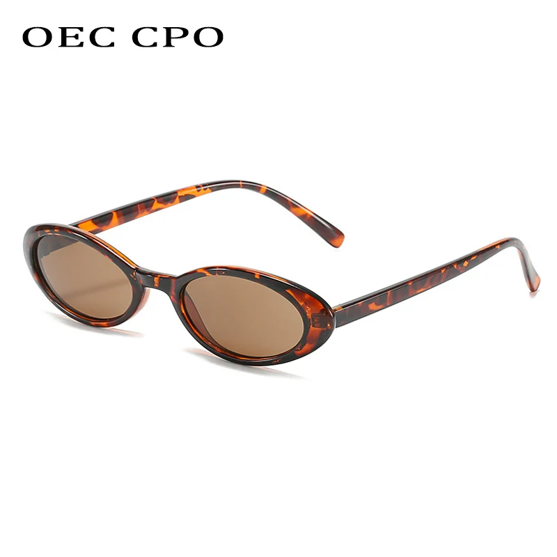 Top Trends: OEC CPO Sexy Small Oval Women's Sunglasses 2021 New Fashion Leopard Brown Hot Sun Glasses Female Retro Colorful Shade Eyeglass Shoppable Styles