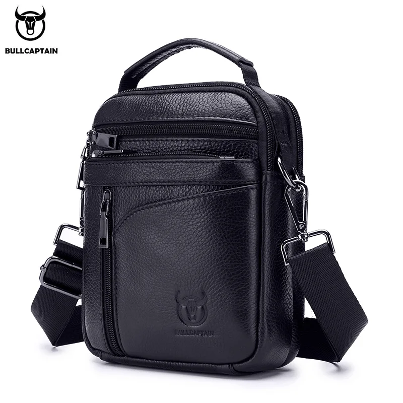 Top Trends: BULLCAPTAIN New Men Bag Genuine Leather Man Brand Crossbody Shoulder Bag Small Business Bags Male Messenger Leather Bags Shoppable Styles